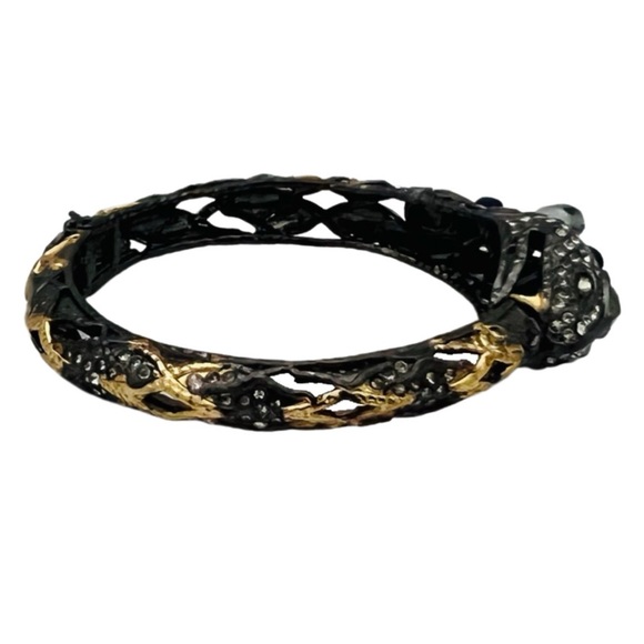 ALEXIS BITTAR • Jardin De Papillon Ruthenium Gold Snake Bracelet - Picture 8 of 16